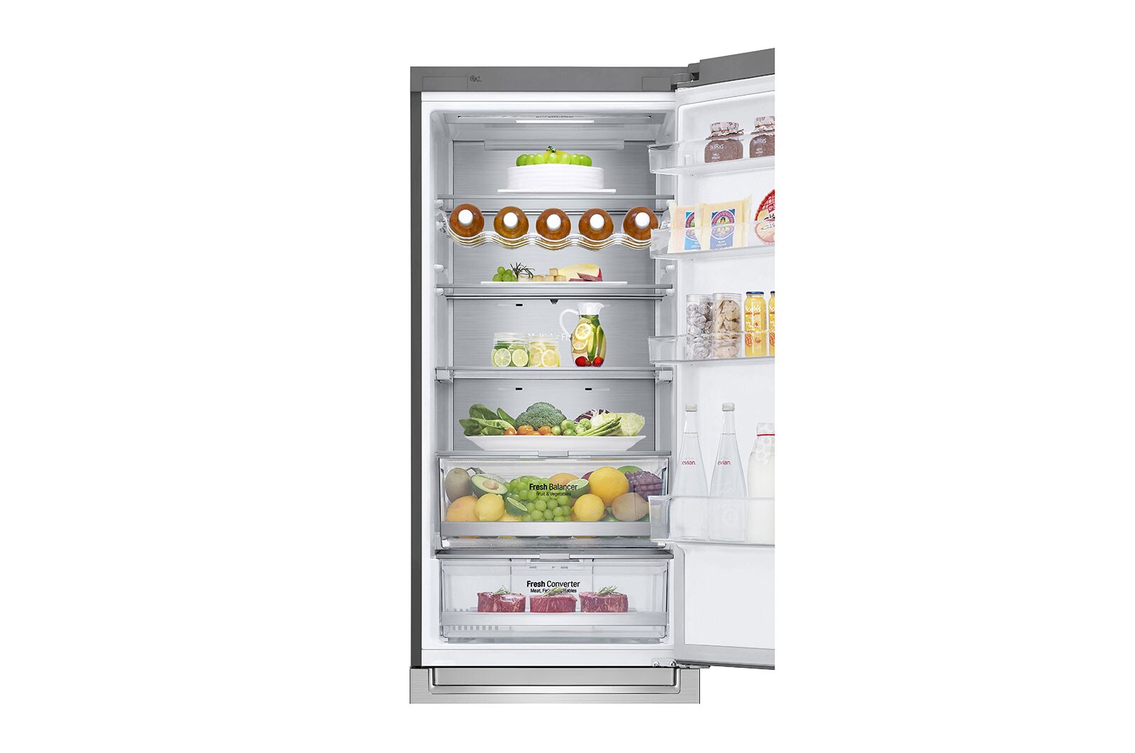 LG 2.03M 384L Kølefryseskab(Metal Sorbet) - Energiklasse C, DoorCooling™ og Smart Diagnosis™ med Wi-Fi, ELB92MBACP