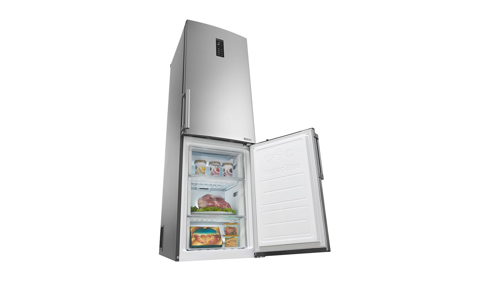 LG Ny Køle-/fryseskabe med Total No Frost, 190cm (nettovolumen 318 liter), GBB59PZFZB