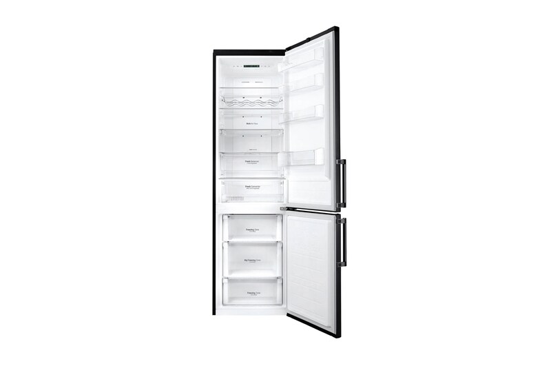 LG Ny Køle-/fryseskabe med Total No Frost, 201cm (nettovolumen 343 liter), GBB60MCSFB