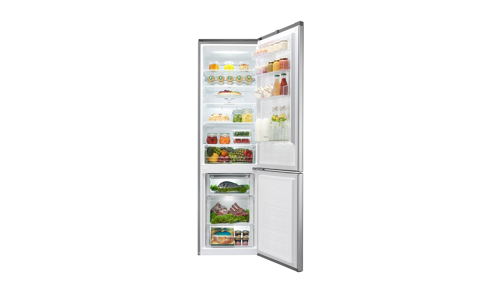 LG Ny Køle-/fryseskabe med Total No Frost, 201cm (nettovolumen 343 liter), GBB60PZDFS