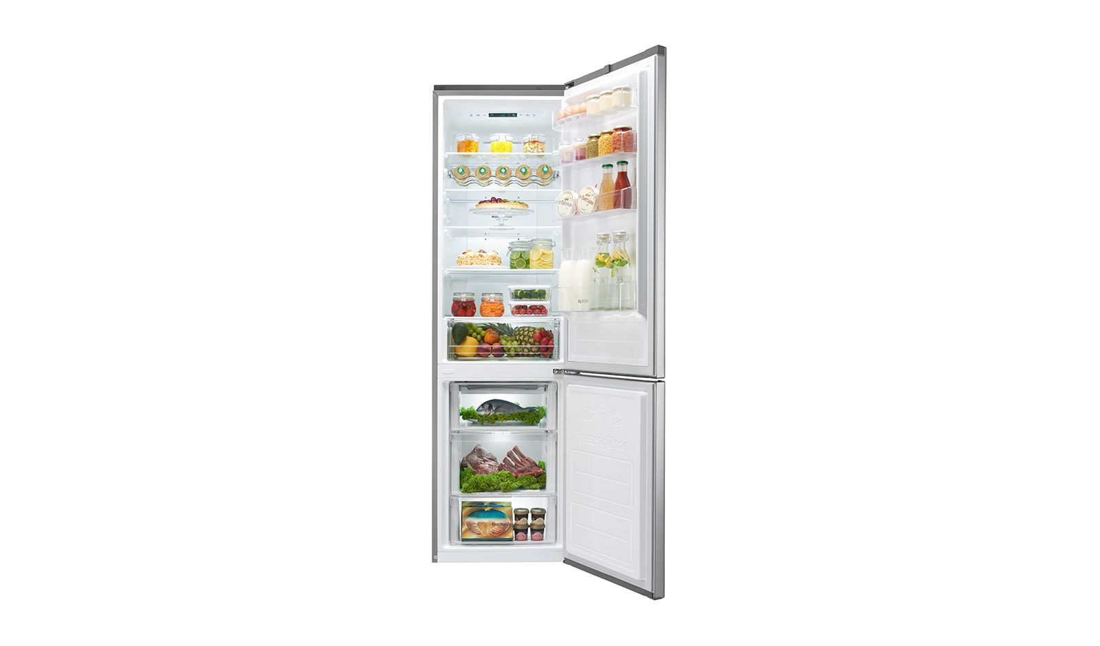 LG Ny Køle-/fryseskabe med Total No Frost, 201cm (nettovolumen 343 liter), GBB60PZEFS