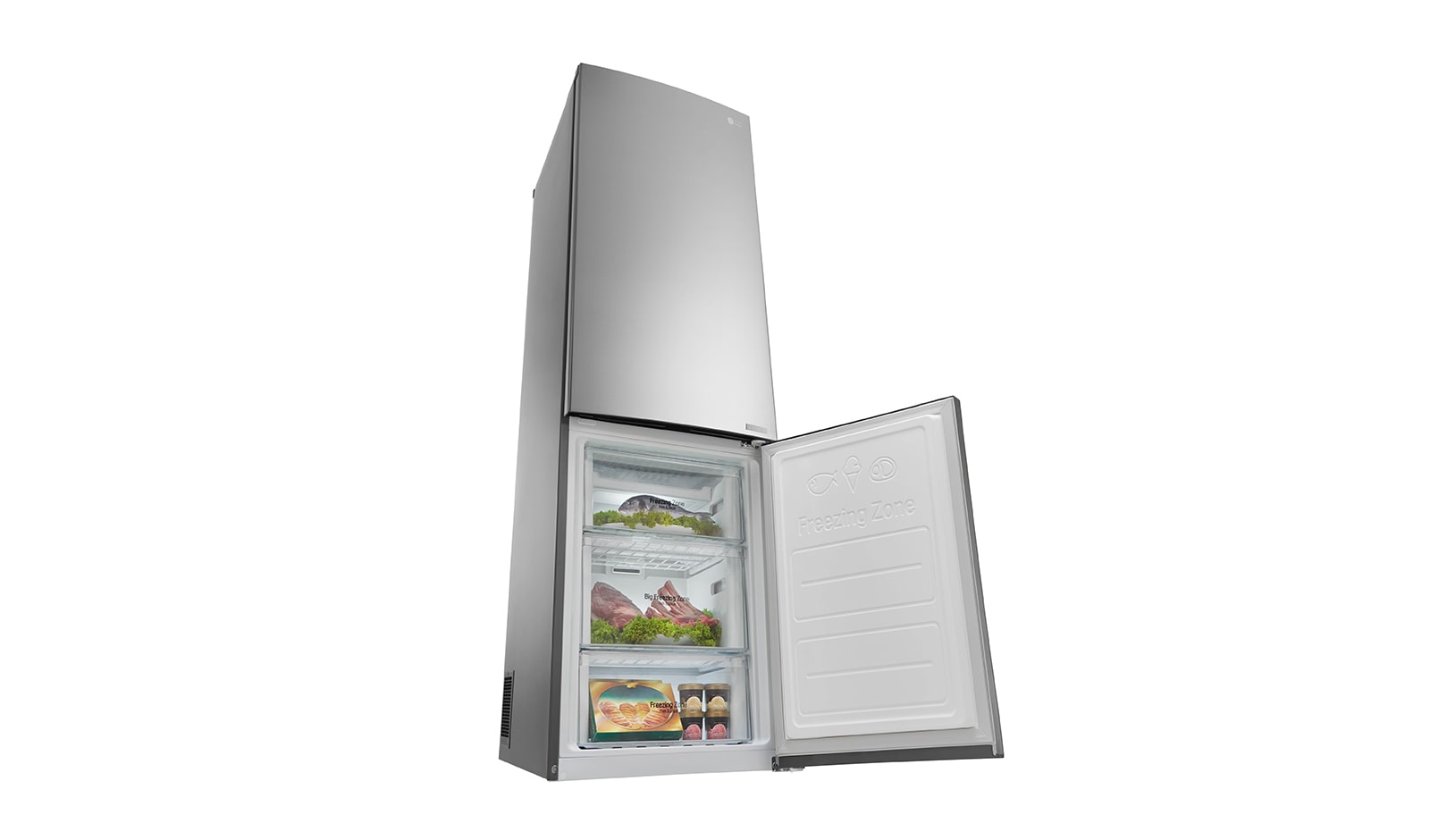 LG Ny Køle-/fryseskabe med Total No Frost, 201cm (nettovolumen 343 liter), GBB60PZEFS