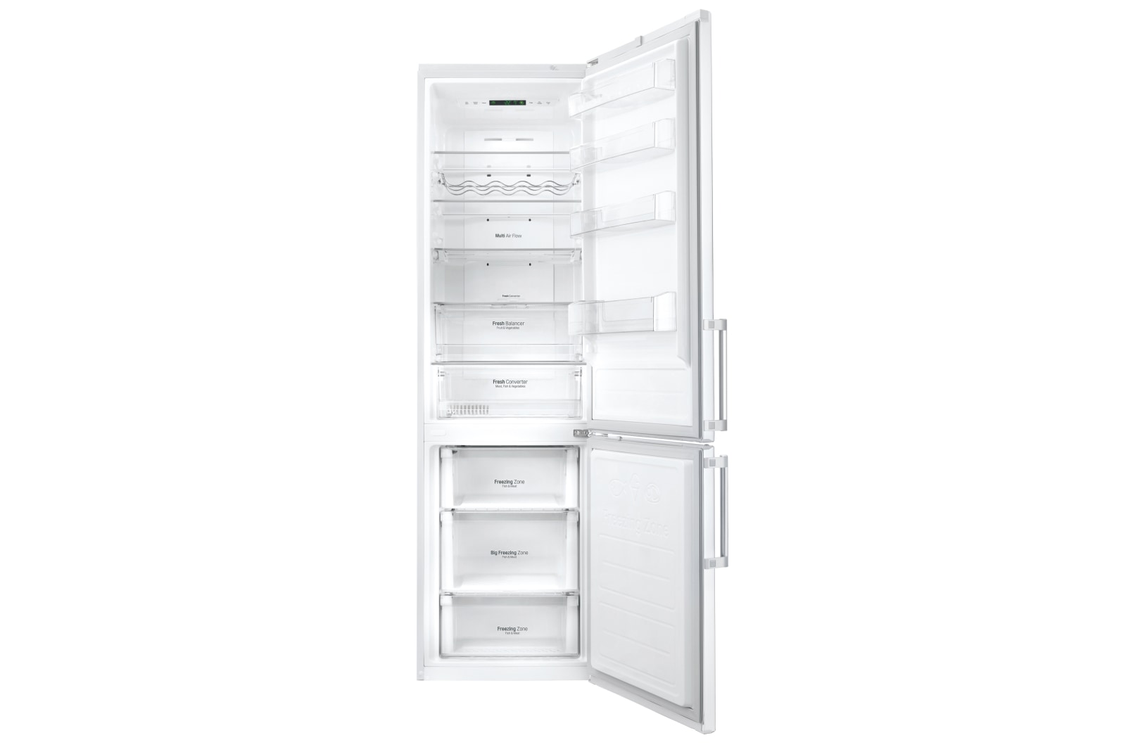 LG Ny Køle-/fryseskabe med Total No Frost, 201cm (nettovolumen 343 liter), GBB60SWSFB