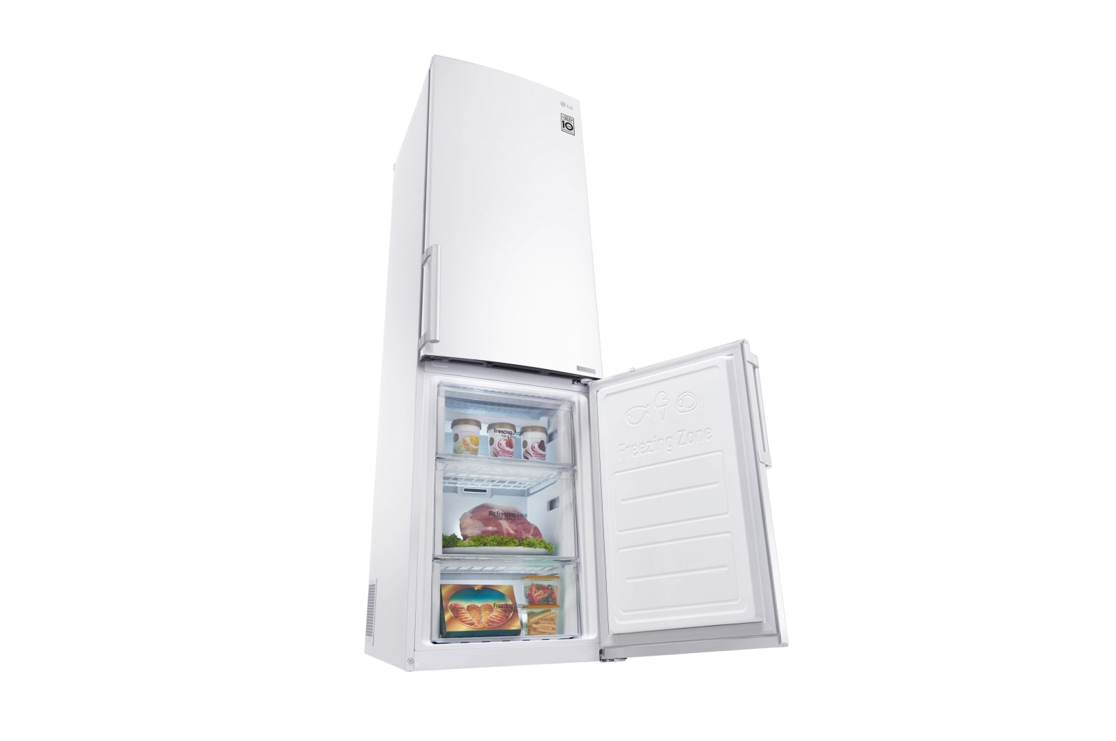 LG Ny Køle-/fryseskabe med Total No Frost, 201cm (nettovolumen 343 liter), GBB60SWSFB