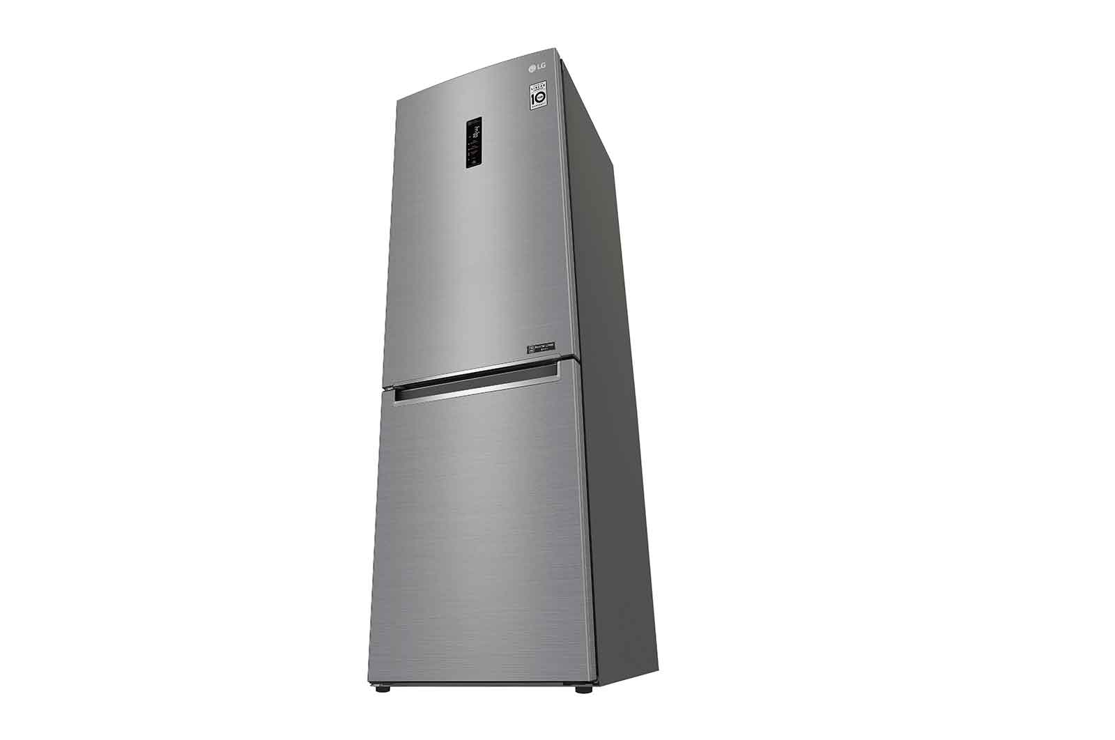 LG 1.86M 341L Kølefryseskab(Shiny Steel) - Energiklasse D, Door Cooling™ og Smart Diagnosis™ med Wi-Fi, GBB61PZFFN