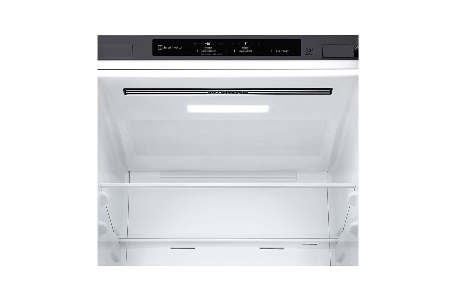 LG 1.86M 341L Kølefryseskab(Shiny Steel) - Energiklasse D, Nature Fresh, Door Cooling+™ og Smart Diagnosis™, GBB61PZGGN