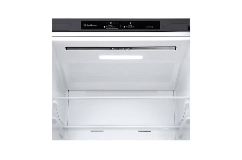 LG 1.86M 341L Kølefryseskab(Shiny Steel) - Energiklasse D, Nature Fresh, Door Cooling+™ og Smart Diagnosis™, GBB61PZGGN