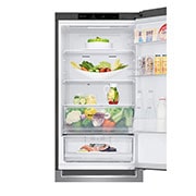 LG 1.86M 341L Kølefryseskab(Shiny Steel) - Energiklasse D, Nature Fresh, Door Cooling+™ og Smart Diagnosis™, GBB61PZGGN