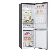 LG 1.86M 341L Kølefryseskab(Shiny Steel) - Energiklasse D, Nature Fresh, Door Cooling+™ og Smart Diagnosis™, GBB61PZGGN