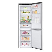 LG 1.86M 341L Kølefryseskab(Shiny Steel) - Energiklasse D, Nature Fresh, Door Cooling+™ og Smart Diagnosis™, GBB61PZGGN