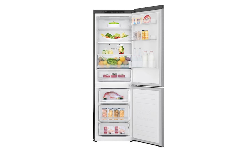 LG 1.86M 341L Kølefryseskab(Shiny Steel) - Energiklasse E, Door Cooling™ og Smart Diagnosis™ med Wi-Fi, GBB61PZHZN