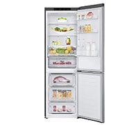 LG 1.86M 341L Kølefryseskab(Shiny Steel) - Energiklasse E, DoorCooling™, GBB61PZJMN