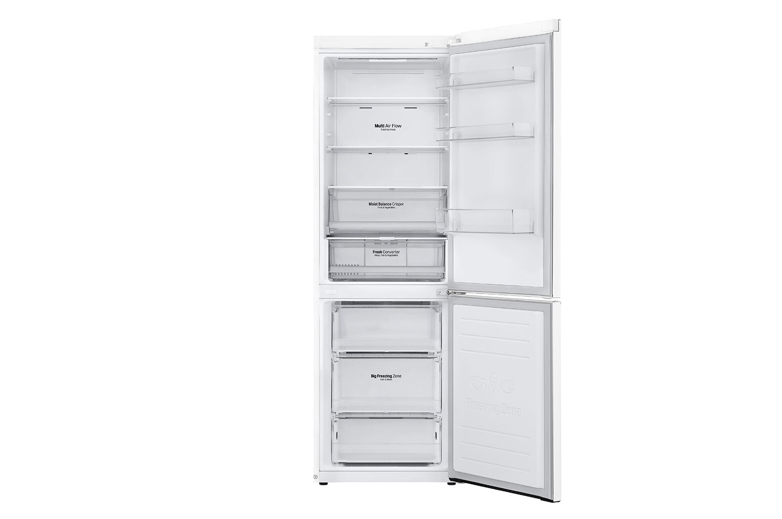 LG 1.86M 341L Kølefryseskab(Hvid) - Energiklasse D, Door Cooling™ og Smart Diagnosis™ med Wi-Fi, GBB61SWFGN