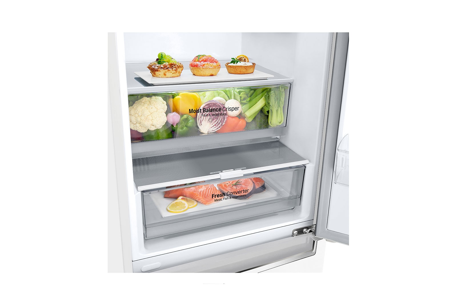 LG 1.86M 341L Kølefryseskab(Hvid) - Energiklasse D, Door Cooling™ og Smart Diagnosis™ med Wi-Fi, GBB61SWFGN
