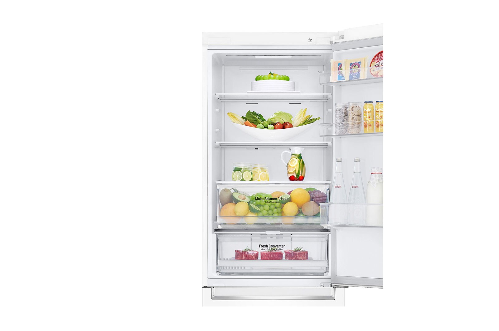 LG 1.86M 341L Kølefryseskab(Hvid) - Energiklasse D, Door Cooling™ og Smart Diagnosis™ med Wi-Fi, GBB61SWFGN