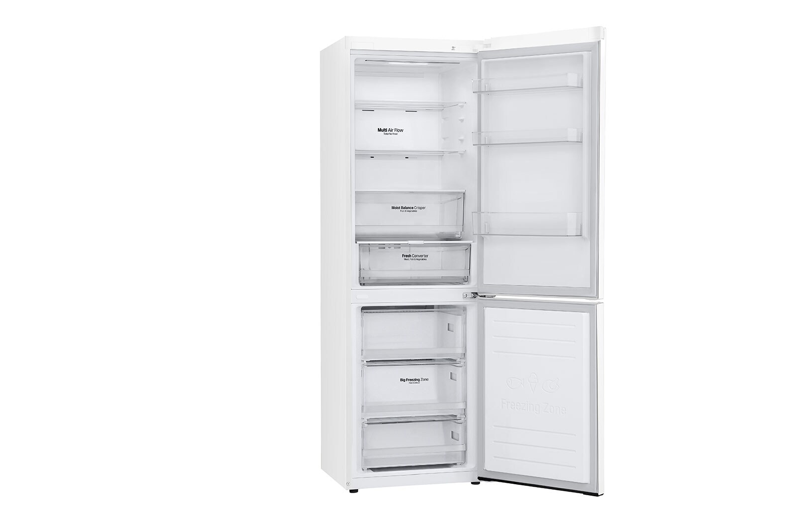 LG 1.86M 341L Kølefryseskab(Hvid) - Energiklasse D, Door Cooling™ og Smart Diagnosis™ med Wi-Fi, GBB61SWFGN