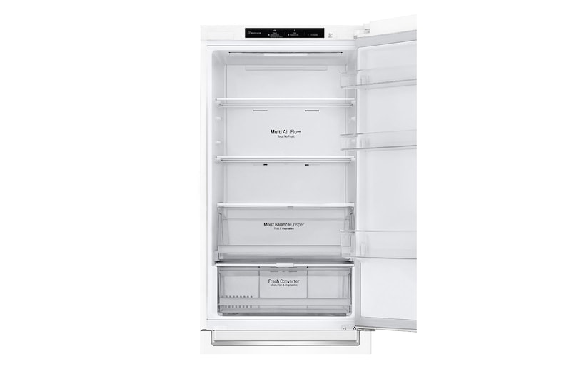LG 1.86M 341L Kølefryseskab(Hvid) - Energiklasse D,  Nature Fresh, Door Cooling+™ og Smart Diagnosis™, GBB61SWGGN