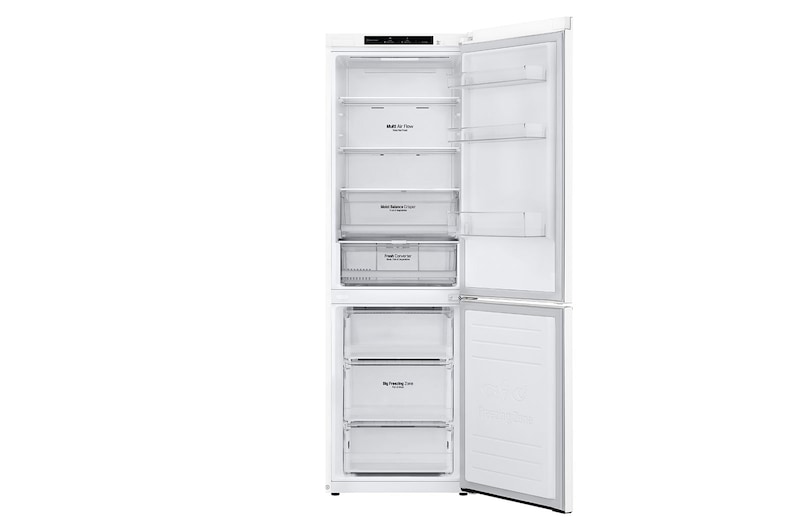 LG 1.86M 341L Kølefryseskab(Hvid) - Energiklasse D,  Nature Fresh, Door Cooling+™ og Smart Diagnosis™, GBB61SWGGN