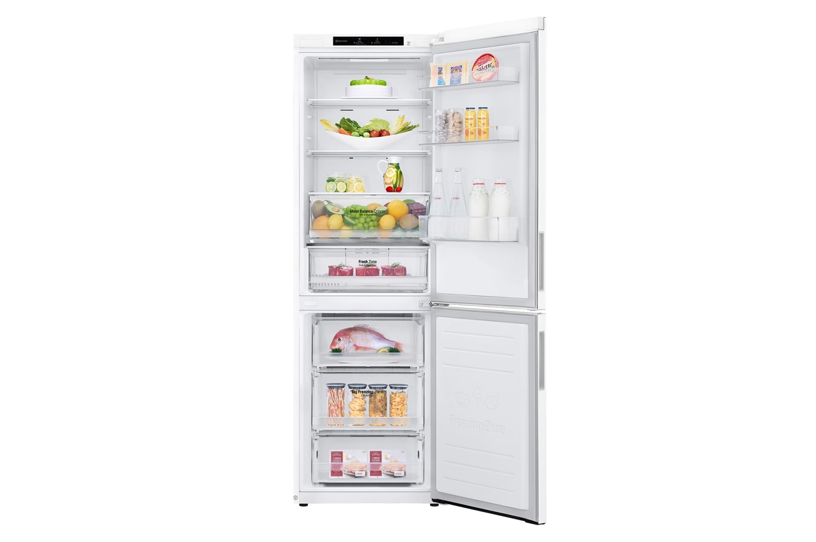 LG 1.86M 341L Kølefryseskab(Hvid - Energiklasse E, DoorCooling™, GBB61SWJEC