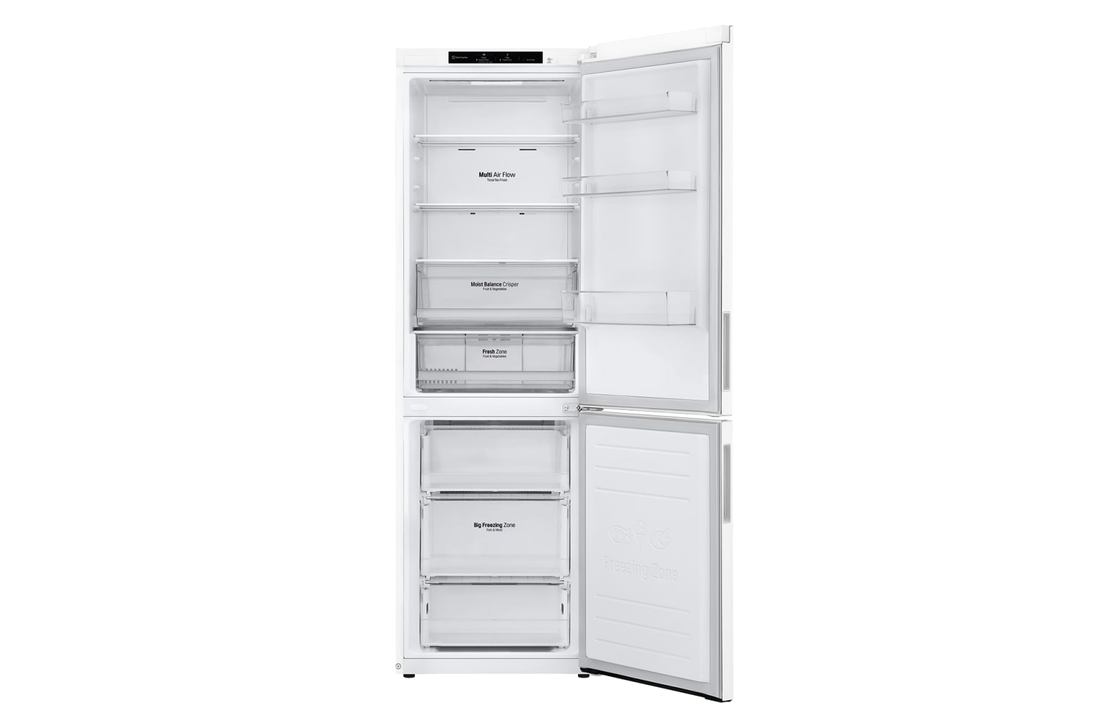 LG 1.86M 341L Kølefryseskab(Hvid - Energiklasse E, DoorCooling™, GBB61SWJEC