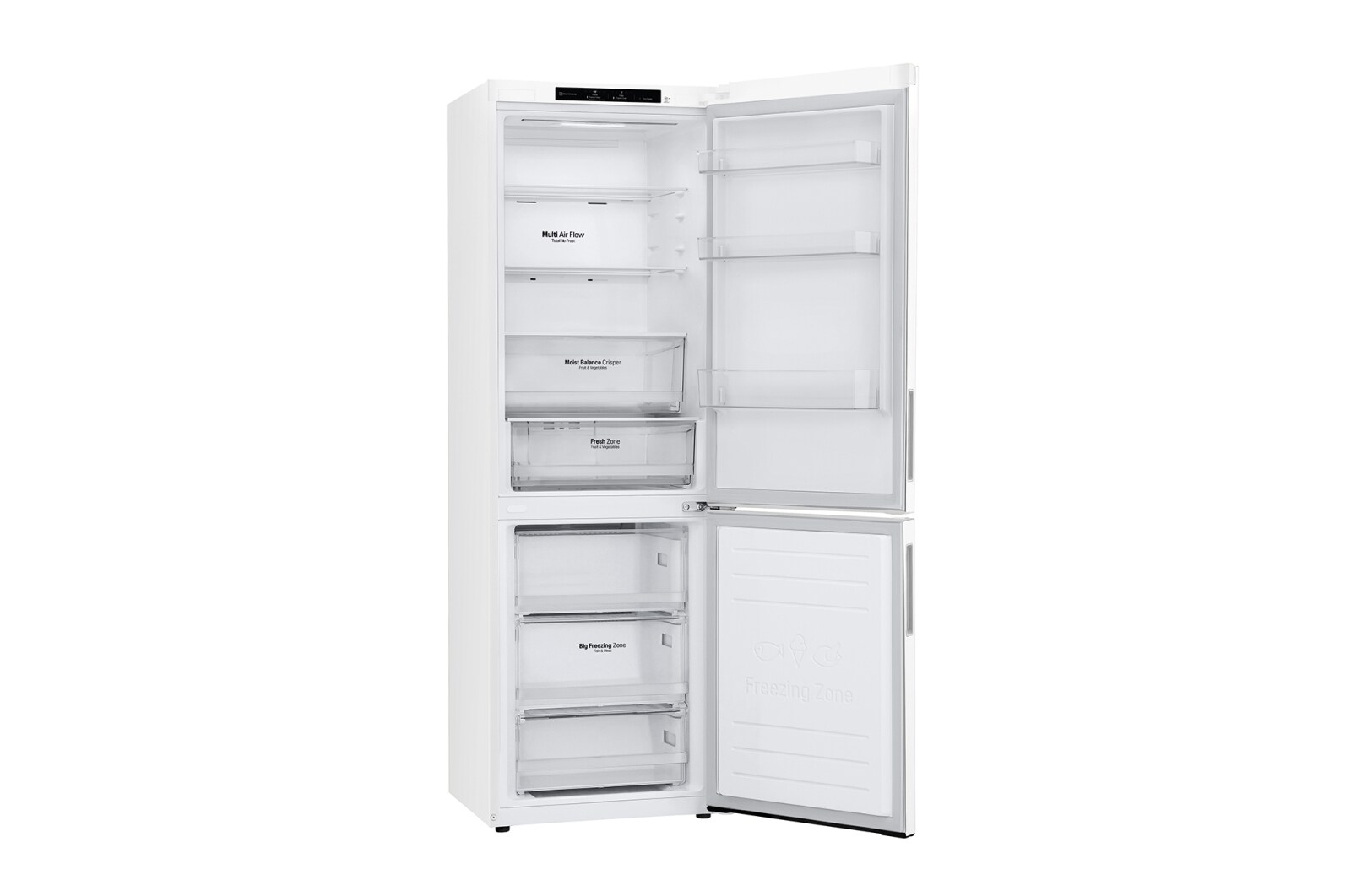 LG 1.86M 341L Kølefryseskab(Hvid - Energiklasse E, DoorCooling™, GBB61SWJEC