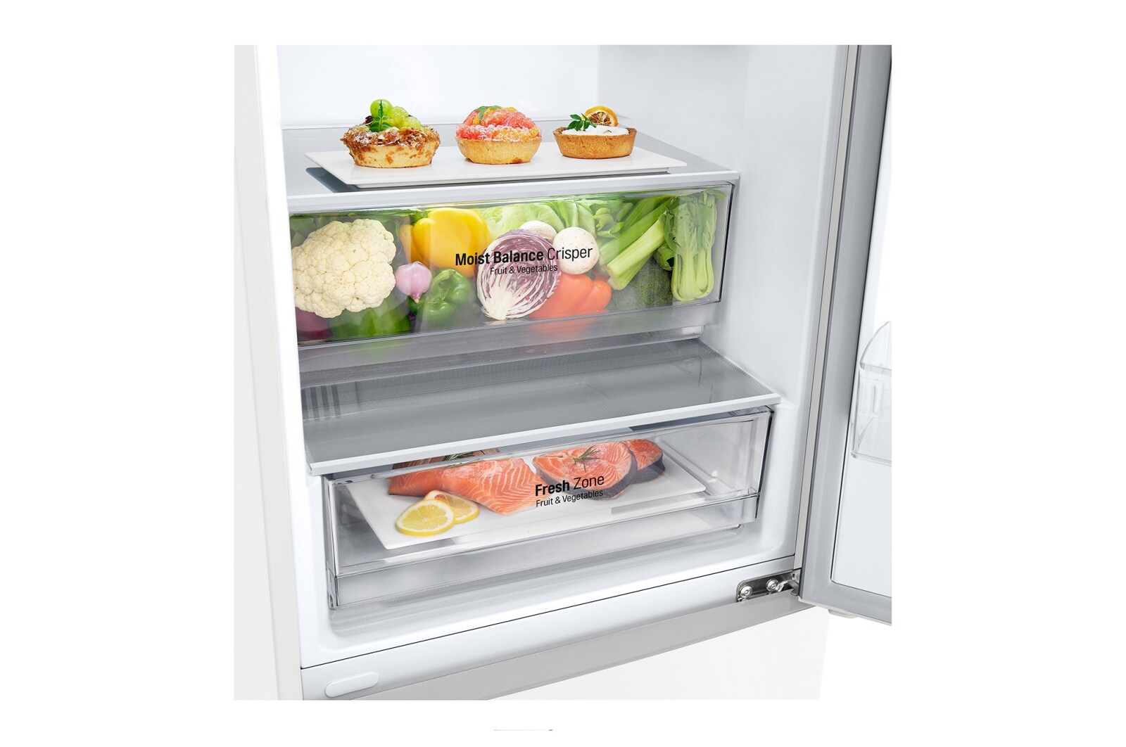 LG 1.86M 341L Kølefryseskab(Hvid - Energiklasse E, DoorCooling™, GBB61SWJEC