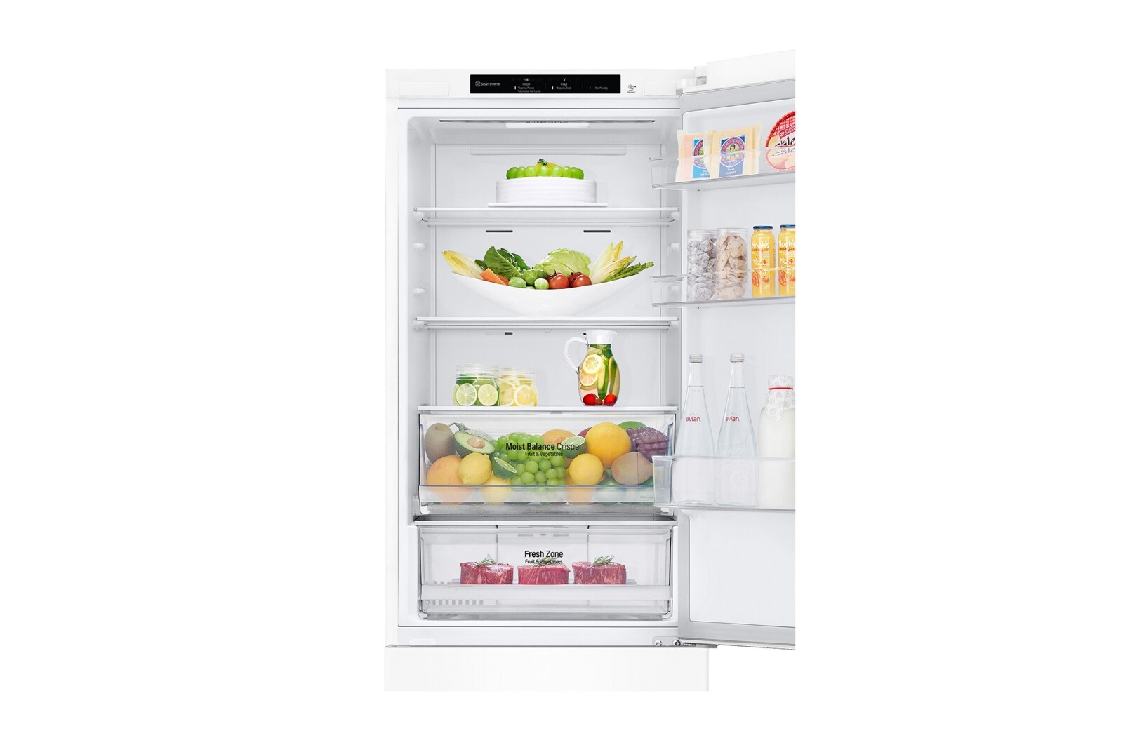 LG 1.86M 341L Kølefryseskab(Hvid - Energiklasse E, DoorCooling™, GBB61SWJEC