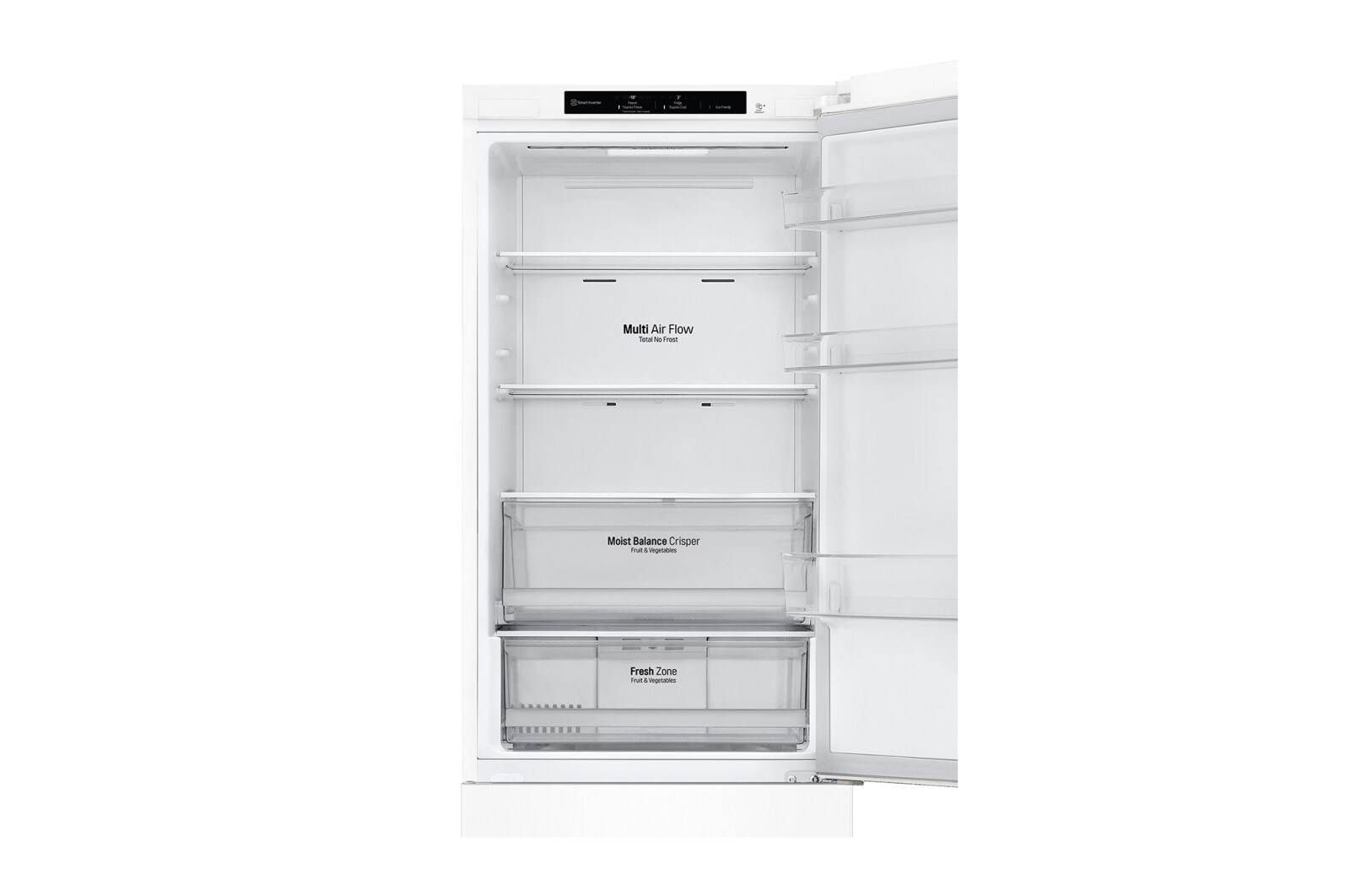 LG 1.86M 341L Kølefryseskab(Hvid - Energiklasse E, DoorCooling™, GBB61SWJEC