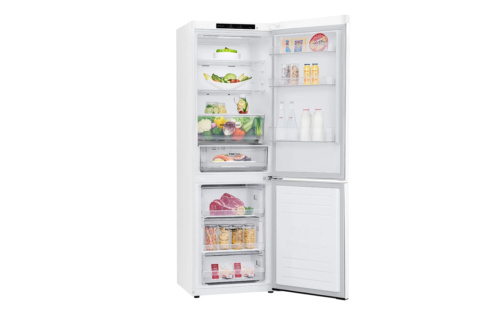 LG 1.86M 341L Kølefryseskab(Hvid - Energiklasse E, DoorCooling™, GBB61SWJMN