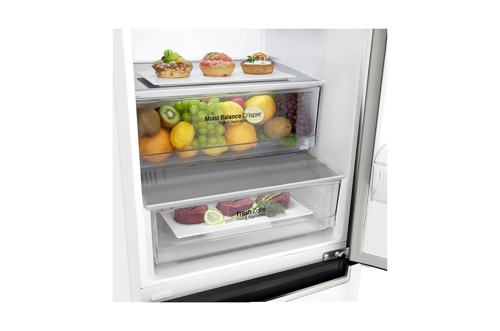 LG 1.86M 341L Kølefryseskab(Hvid) - Energiklasse E, Door Cooling™, GBB61SWJZN