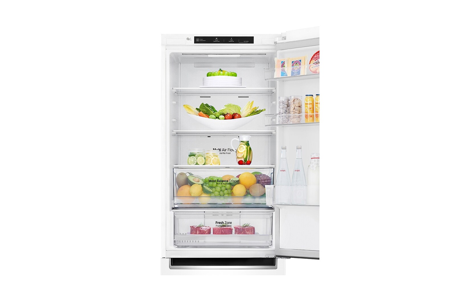 LG 1.86M 341L Kølefryseskab(Hvid) - Energiklasse E, Door Cooling™, GBB61SWJZN