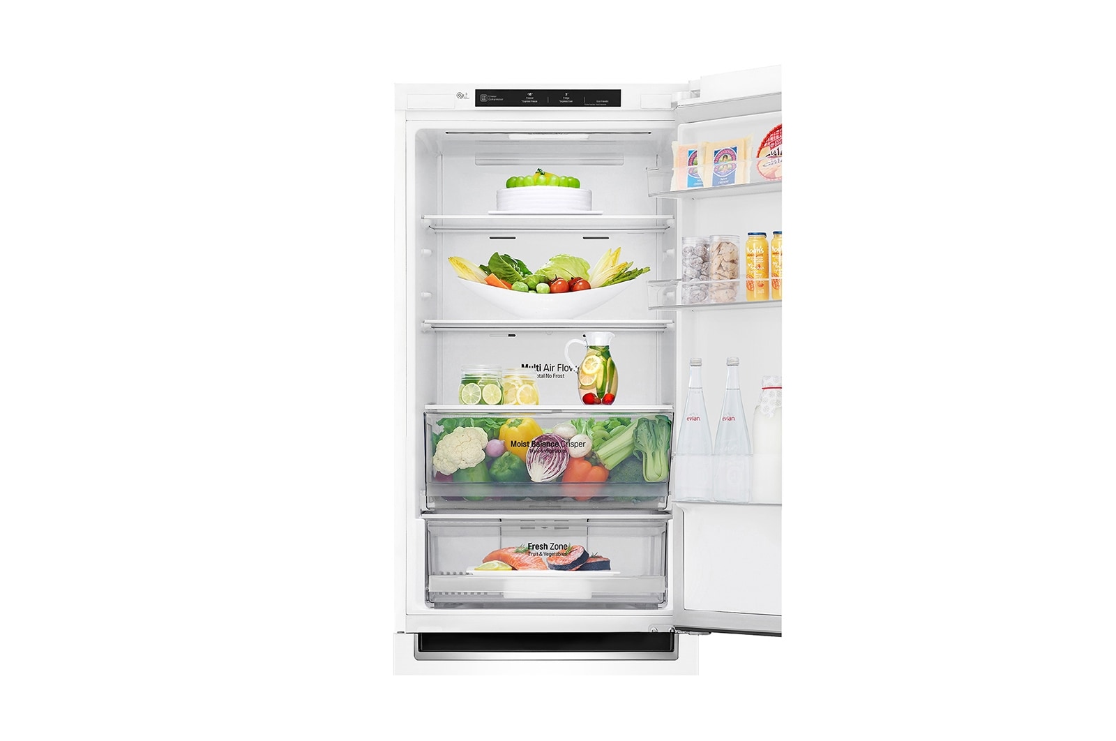 LG 1.86M 341L Kølefryseskab(Hvid) - Energiklasse E, Door Cooling™, GBB61SWJZN