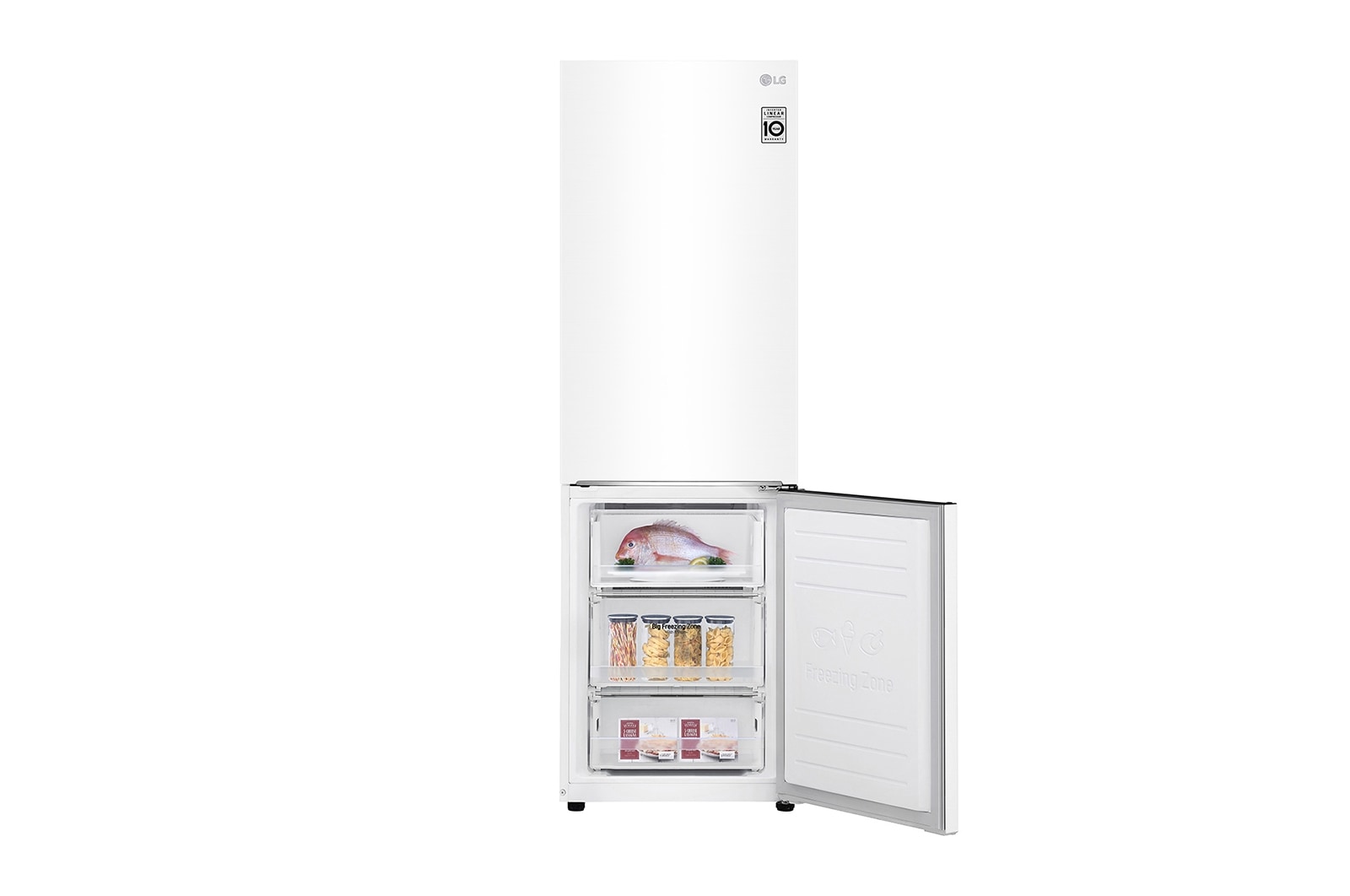 LG 1.86M 341L Kølefryseskab(Hvid) - Energiklasse E, Door Cooling™, GBB61SWJZN