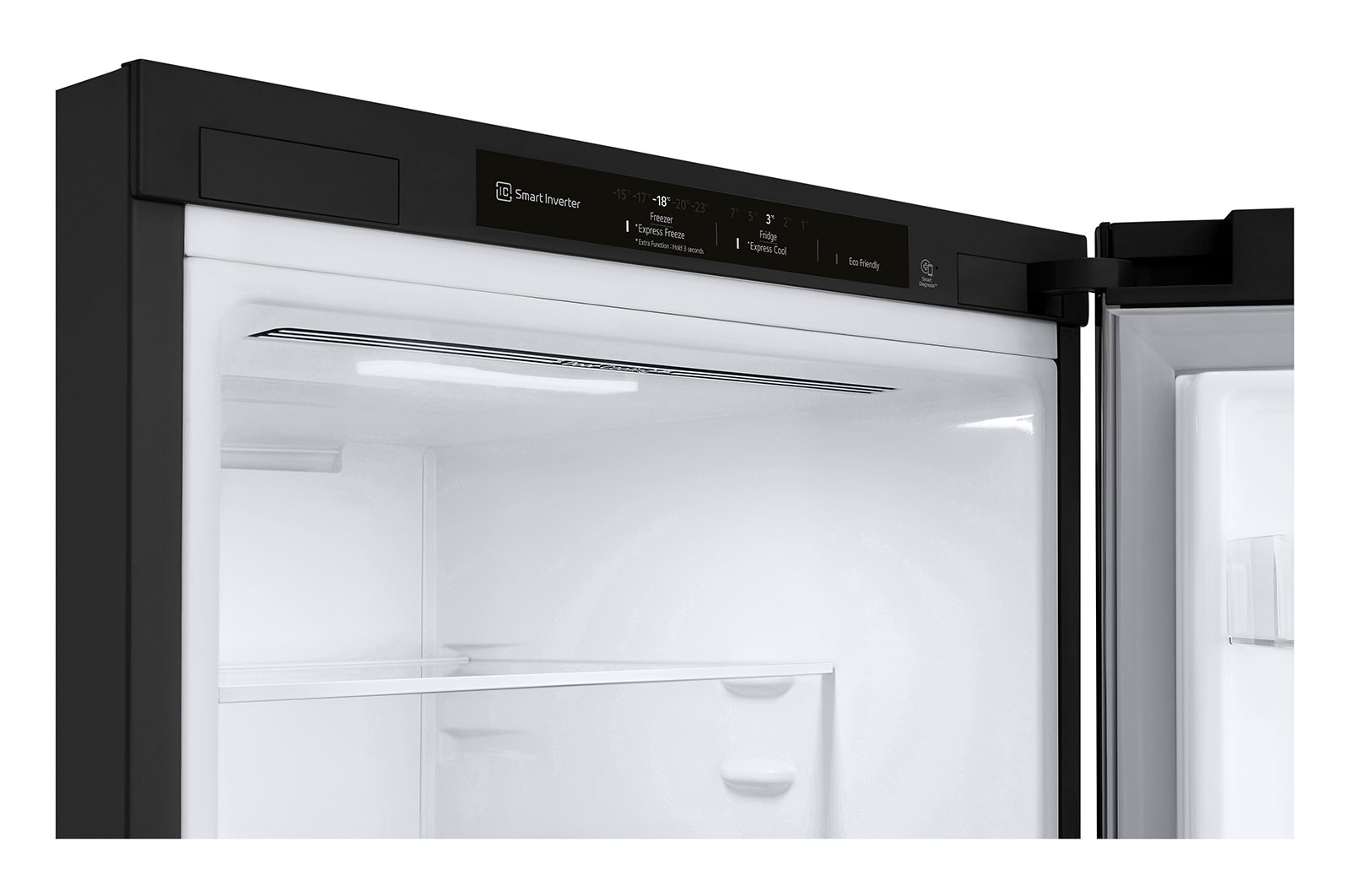 LG 2.03M 384L Kølefryseskab(Matte Black Stainless Steel) - Energiklasse D, Nature Fresh, Door Cooling+™ og Smart Diagnosis™, GBB62MCGGN