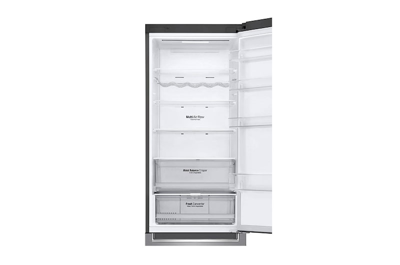 LG 2.03M 384L Kølefryseskab(Shiny Steel) - Energiklasse D, Door Cooling™ og Smart Diagnosis™ med Wi-Fi, GBB62PZFFN