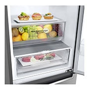 LG 2.03M 384L Kølefryseskab(Shiny Steel) - Energiklasse D, Door Cooling™ , GBB62PZGFN