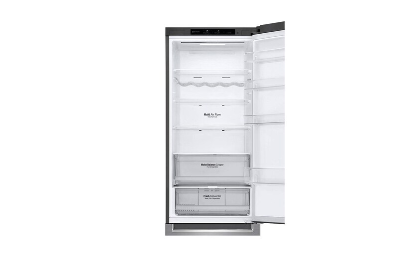 LG 2.03M 384L Kølefryseskab(Shiny Steel) - Energiklasse D, Door Cooling™ , GBB62PZGGN