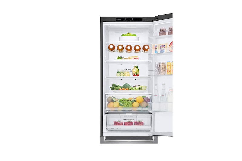 LG 2.03M 384L Kølefryseskab(Shiny Steel) - Energiklasse D, Door Cooling™ , GBB62PZGGN