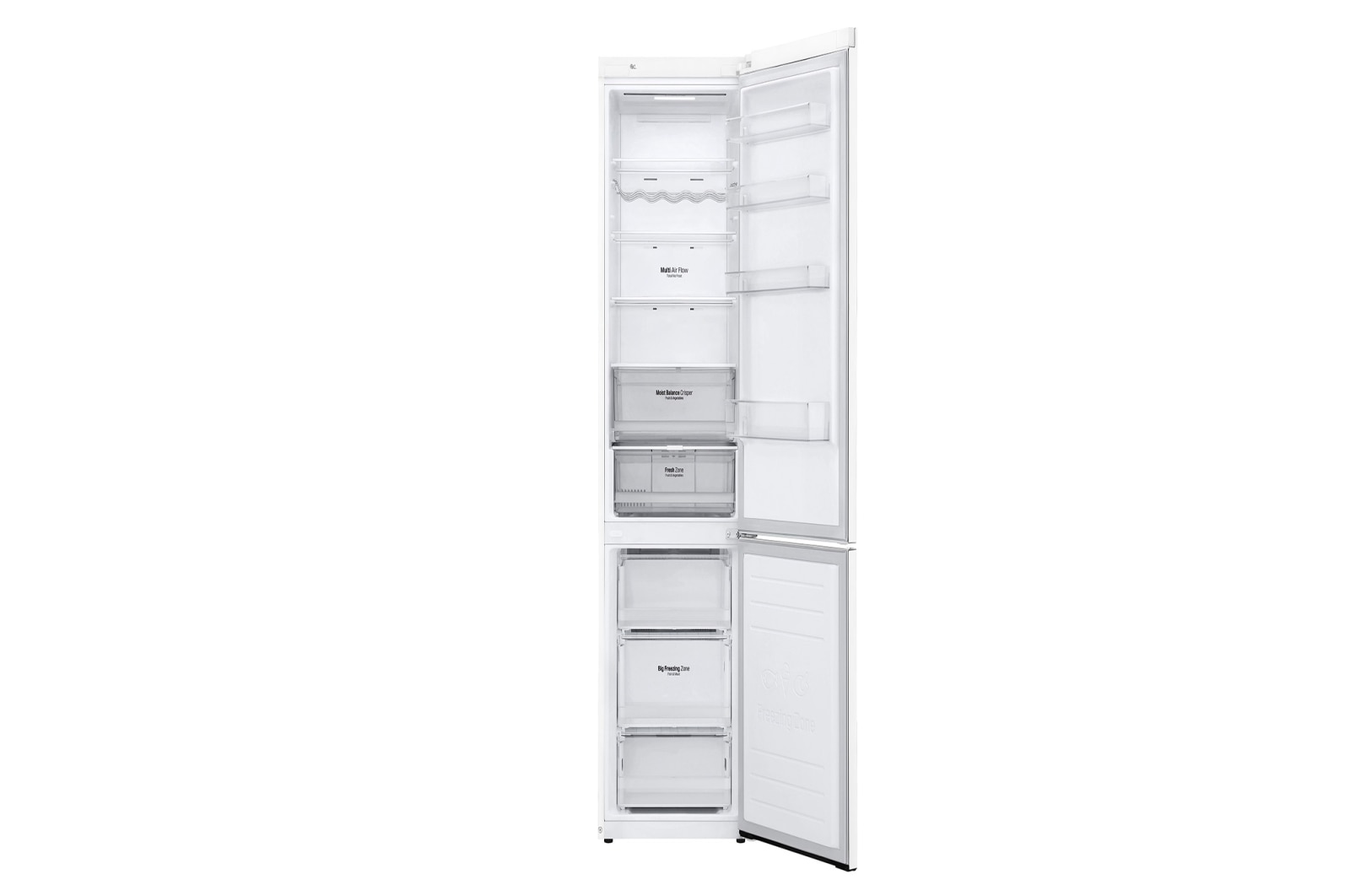 LG 2.03M 384L Kølefryseskab(Hvid) - Energiklasse D, Door Cooling™ og Smart Diagnosis™ med Wi-Fi, GBB62SWFFN