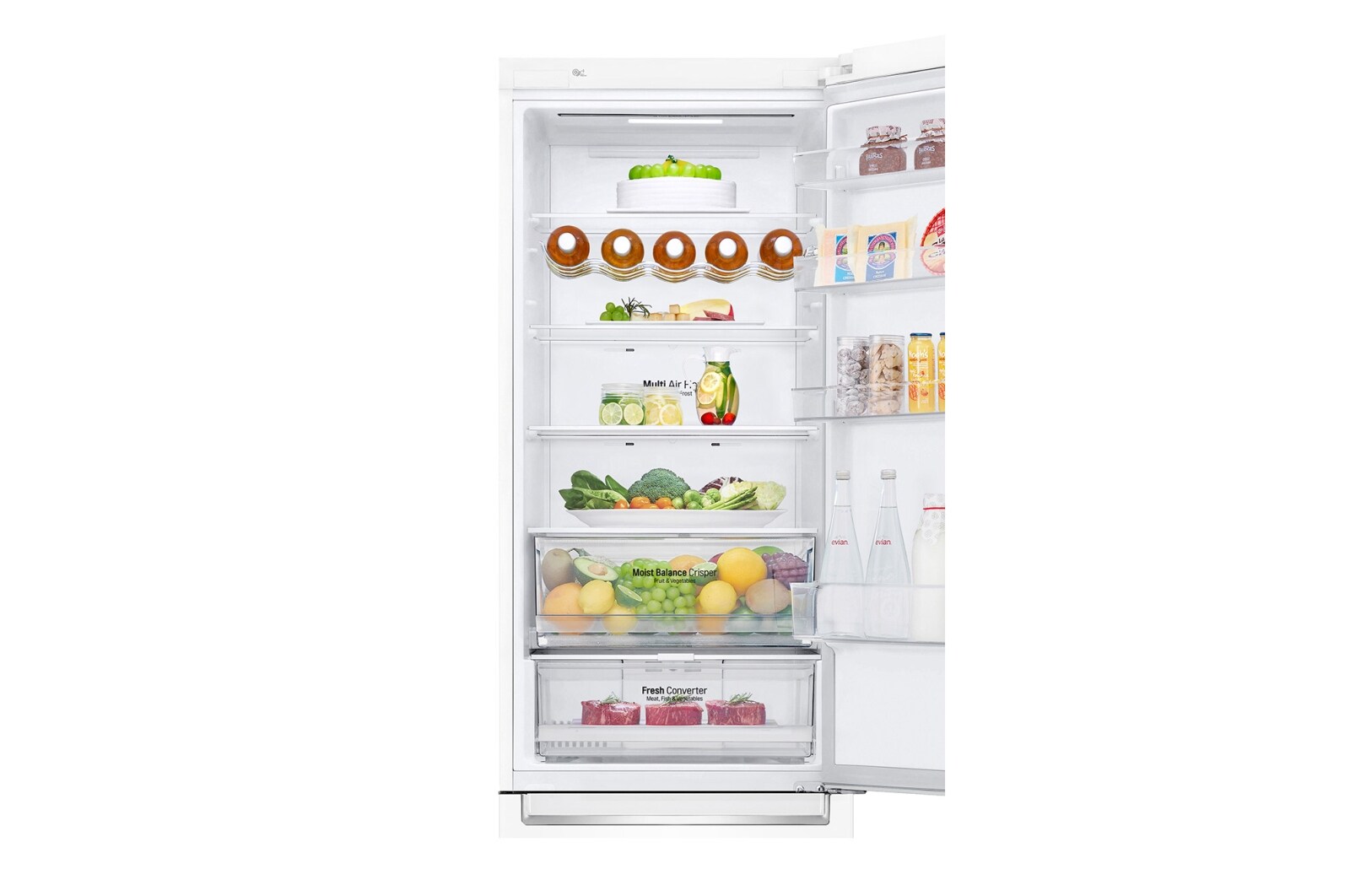 LG 2.03M 384L Kølefryseskab(Hvid) - Energiklasse D, Door Cooling™ og Smart Diagnosis™ med Wi-Fi, GBB62SWFFN
