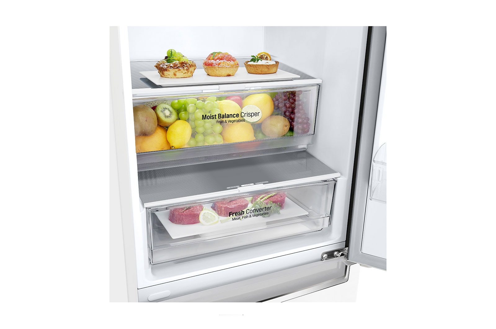 LG 2.03M 384L Kølefryseskab(Hvid) - Energiklasse D, Door Cooling™ , GBB62SWGFN