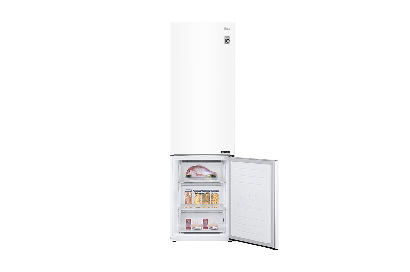 LG 2.03M 384L Kølefryseskab(Hvid) - Energiklasse D, Door Cooling™ , GBB62SWGFN