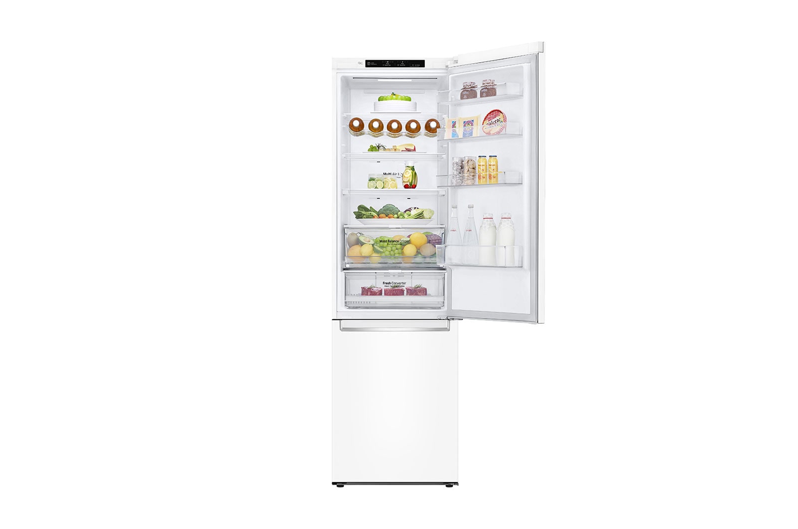 LG 2.03M 384L Kølefryseskab(Hvid) - Energiklasse D, Door Cooling™ , GBB62SWGFN