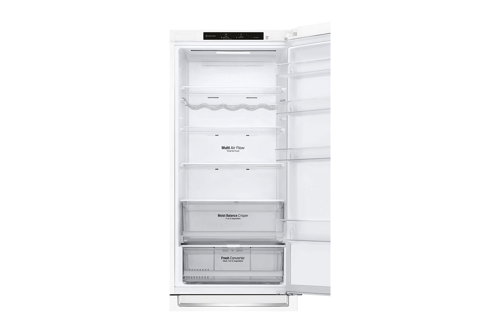 LG 2.03M 384L Kølefryseskab(Hvid) - Energiklasse D, Door Cooling™ , GBB62SWGGN