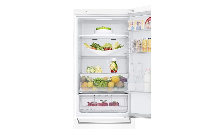 LG 2.03M 384L Kølefryseskab(Hvid) - Energiklasse E, Door Cooling™ og Smart Diagnosis™ med Wi-Fi, GBB62SWHZN