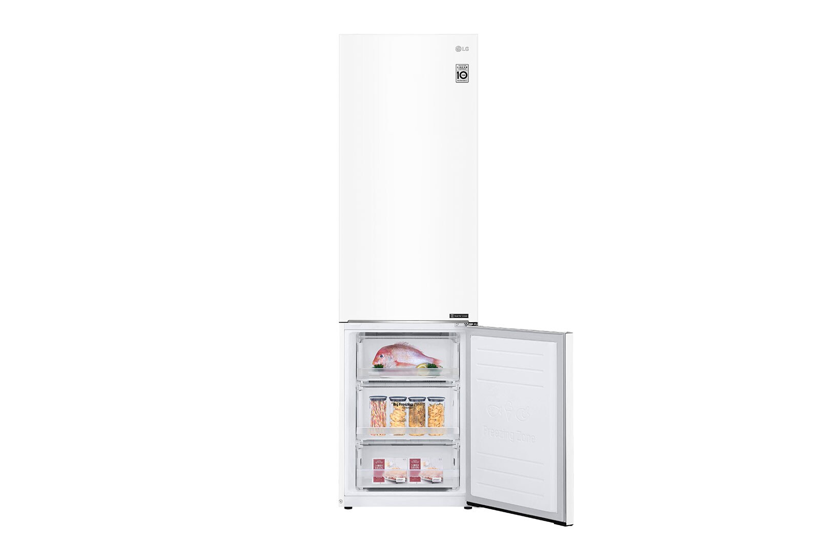 LG Køle-/fryseskabe med DoorCooling+™, 203cm (nettovolumen 384 liter) , GBB62SWJZN