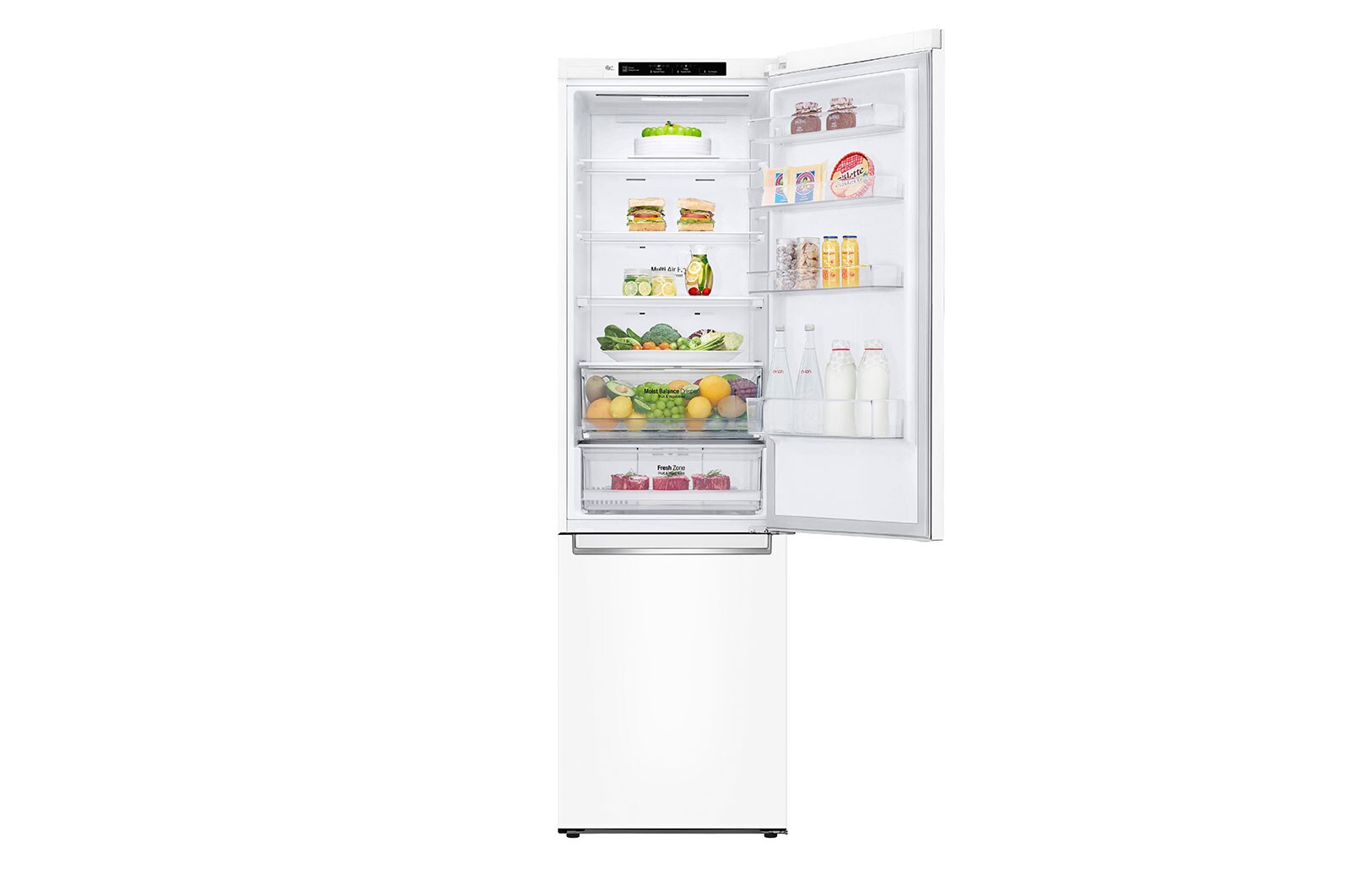 LG Køle-/fryseskabe med DoorCooling+™, 203cm (nettovolumen 384 liter) , GBB62SWJZN