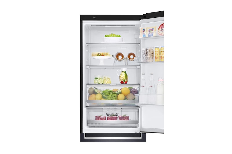 LG 1.86M 341L Kølefryseskab(Matte Black) - Energiklasse E, Door Cooling™ og Smart Diagnosis™ med Wi-Fi, GBB71MCDMN