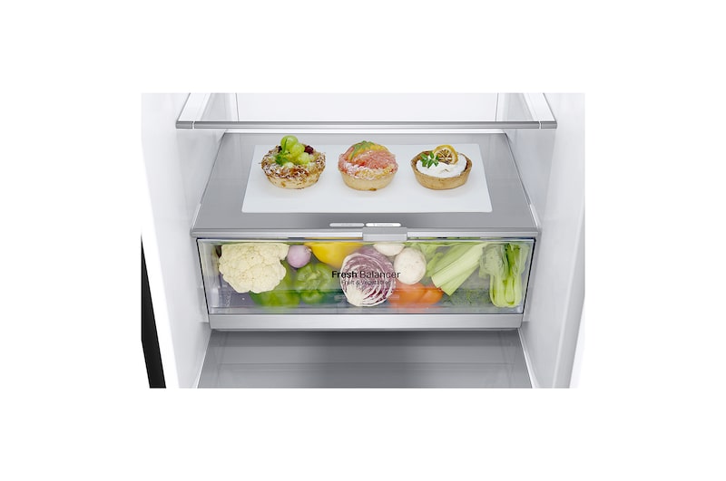 LG 1.86M 341L Kølefryseskab(Matte Black) - Energiklasse D, Door Cooling™, GBB71MCEFN