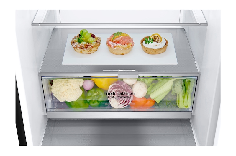 LG 1.86M 341L Kølefryseskab(Matte Black) - Energiklasse D, Door Cooling™, GBB71MCEGN